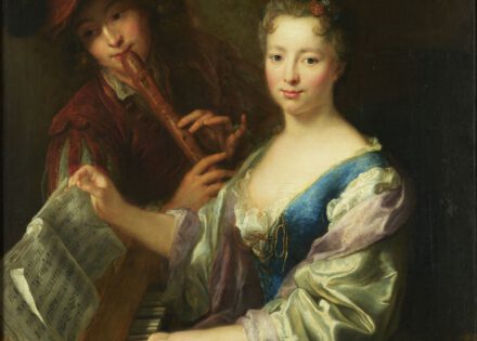 Antoine Pesne, Flötenspieler und Dame am Spinett